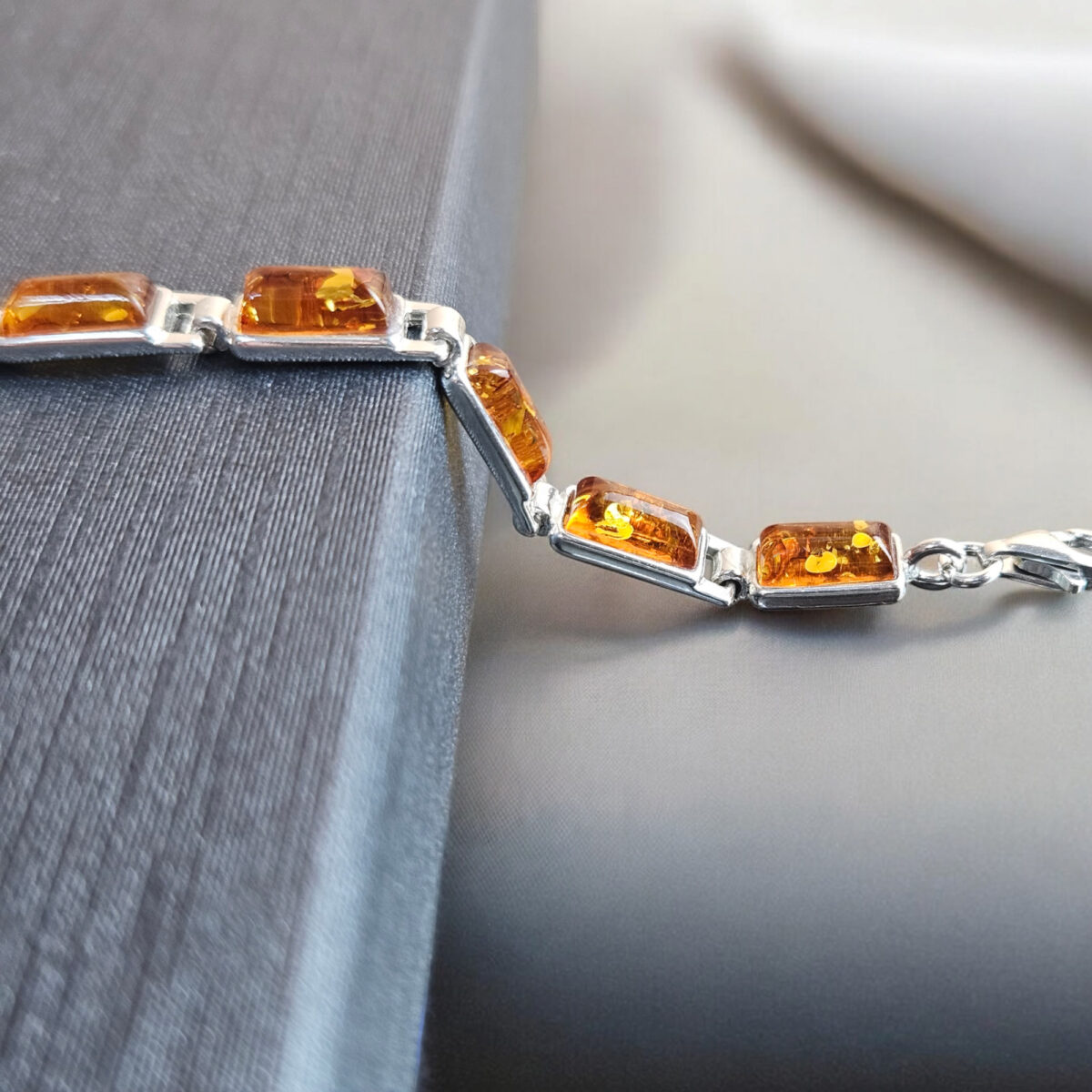 Unisex Simple Bracelet Camel, Orange outlet made from Amber, Wood Silver and Leather