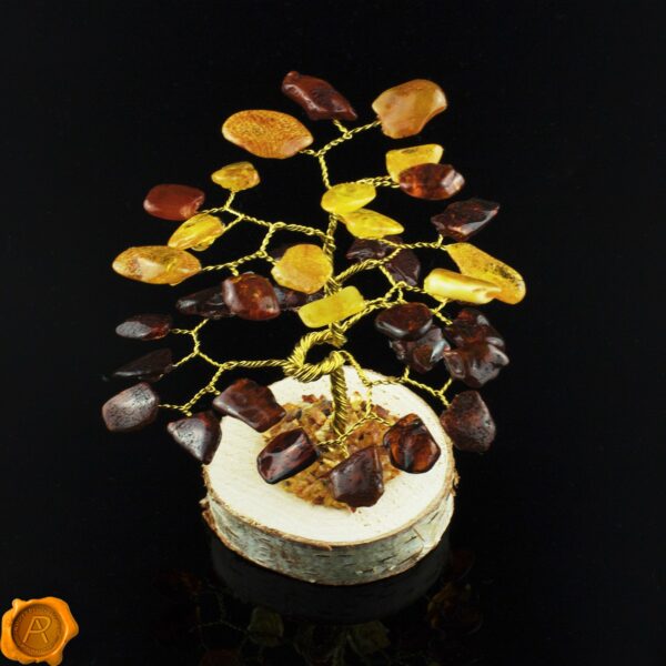 Handmade Amber Tree | 36 Leaves